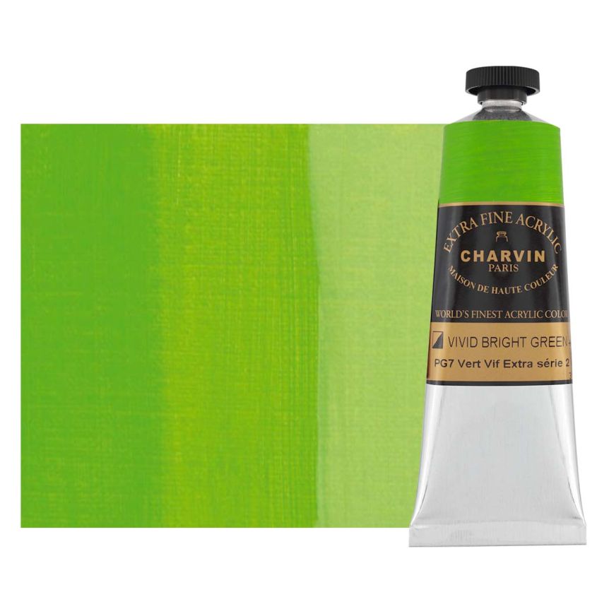 Charvin Extra-Fine Artists Acrylic - Vivid Bright Green, 60ml