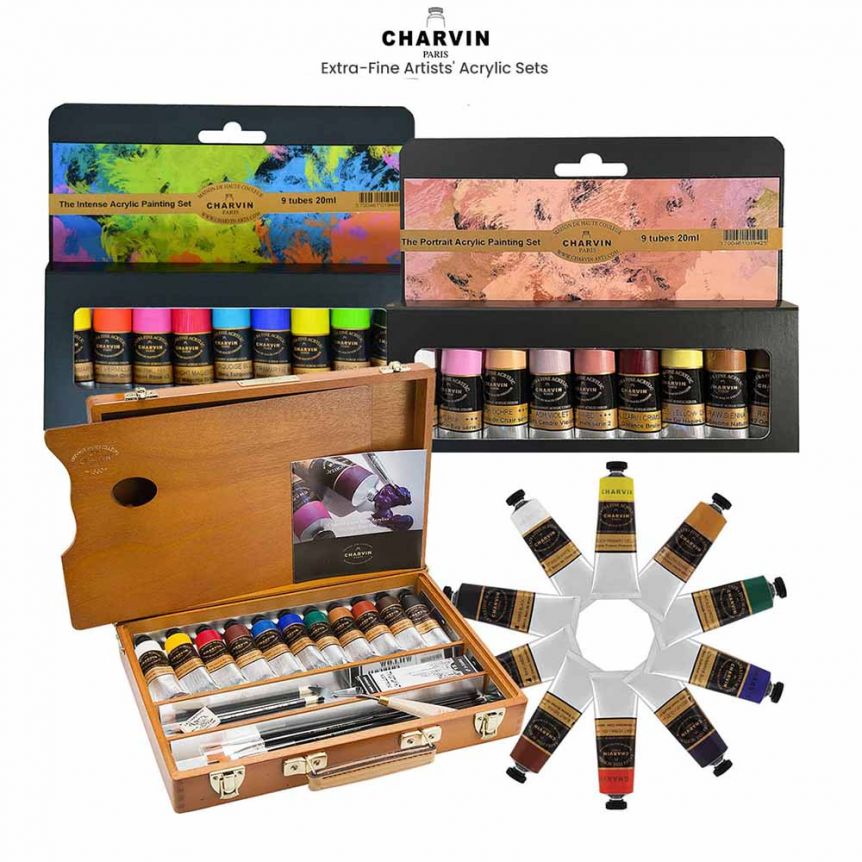 Charvin Sets of Extra-Fine Professional Acrylic Paint