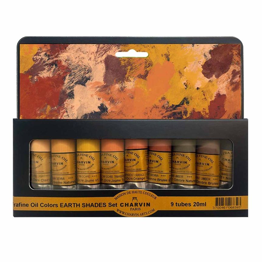 Charvin Extra-Fine Oils - Earth Shades, Bonjour Set of 9 - 20ml Tubes