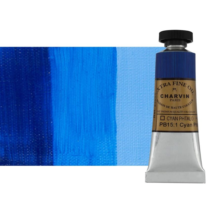 Charvin Oil Phthalo Cyan ExtraFine 20ml Paint Jerry's Artarama