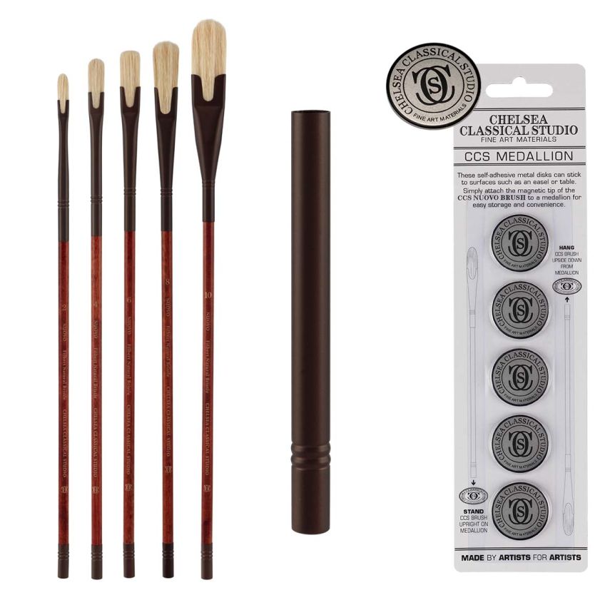 Nuovo Long Handle Bristle Brush Complete Value Set of 7