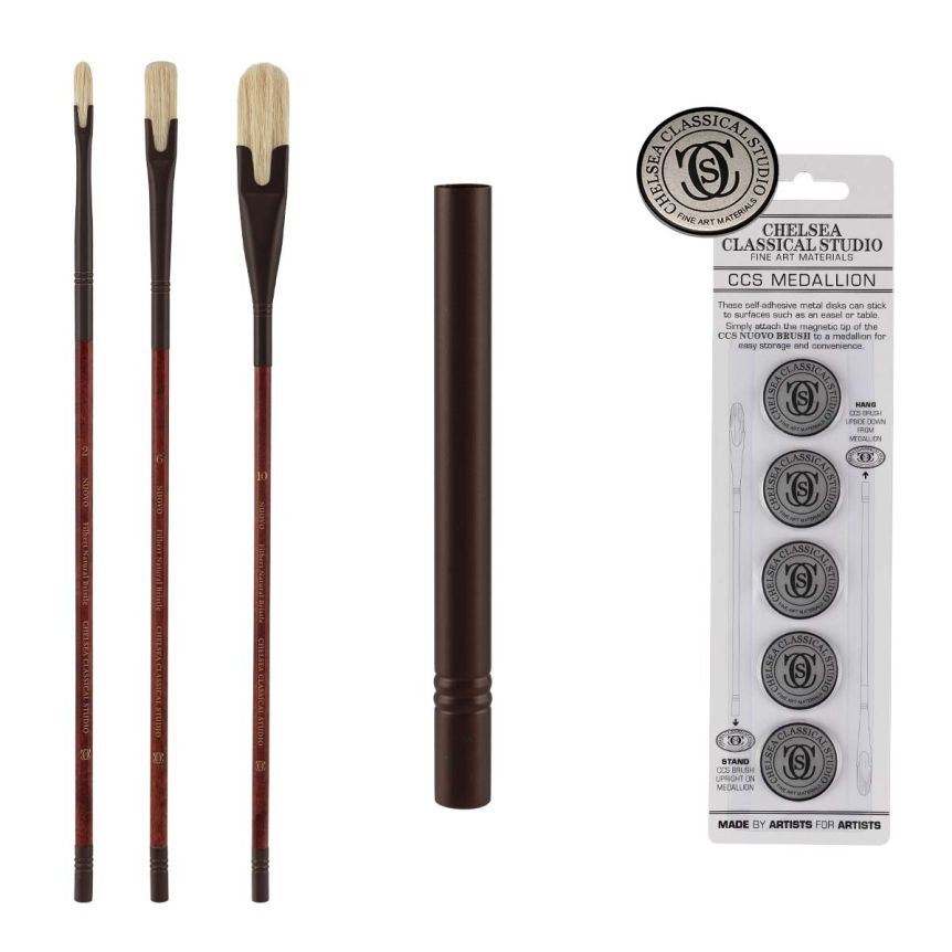 Nuovo Long Handle Bristle Brush Starter Value Set of 5