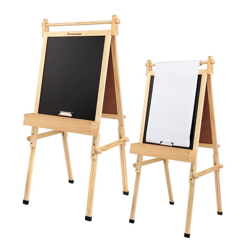 Kids Art Easel with Paper Roll, Dry Erase & Chalk Board Fundamentals 36.5-  51