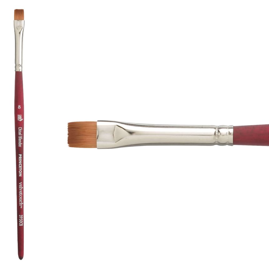 Princeton Velvetouch™ Series 3950 Synthetic Blend Brush #8 Chisel Blender 