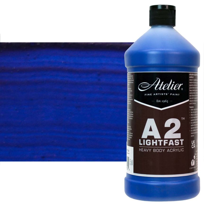 Chroma A2 Acrylic - Ultramarine Blue, 1L Bottle