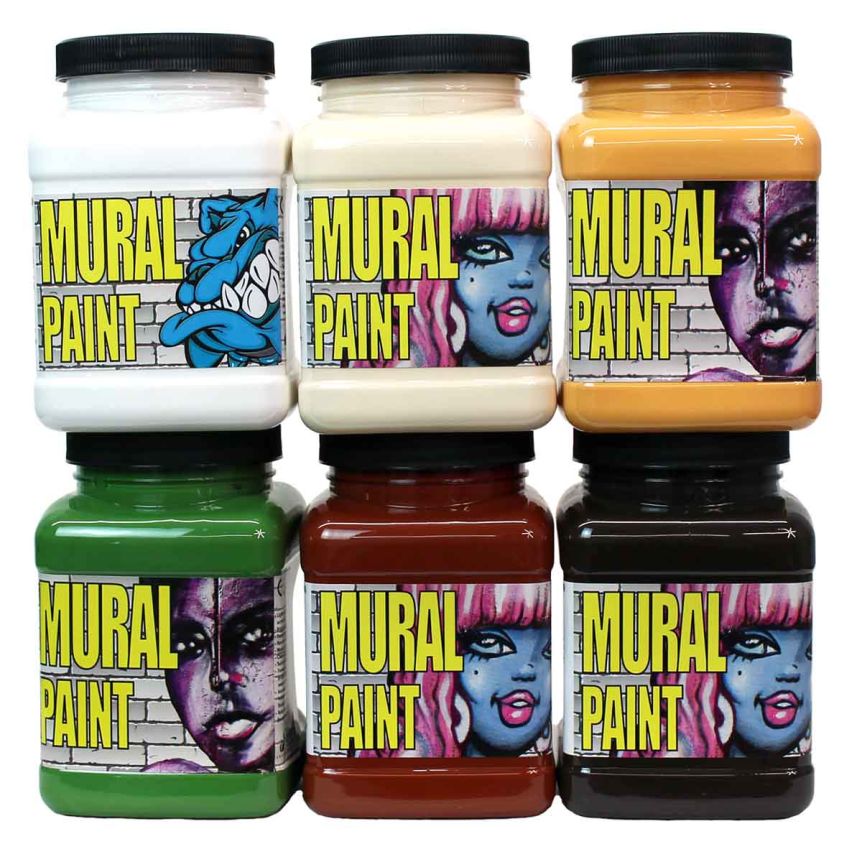 Chroma Acrylic Mural Paint Terra Set of 6, 16 oz Jars