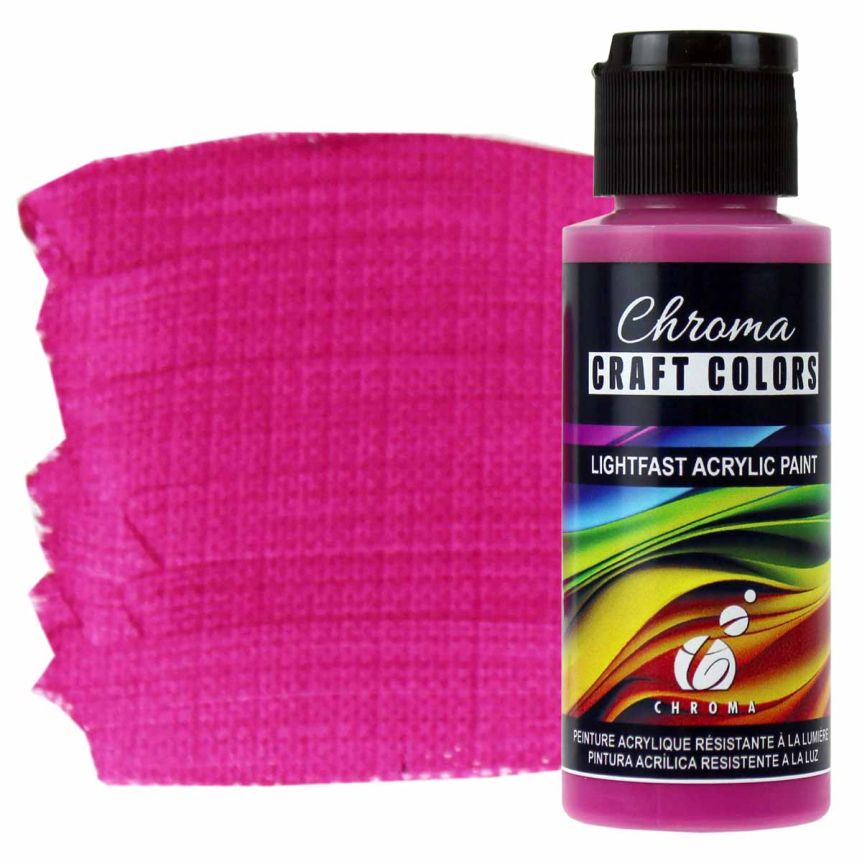Chroma Acrylic Craft Paint - Fuchsia, 2oz Bottle