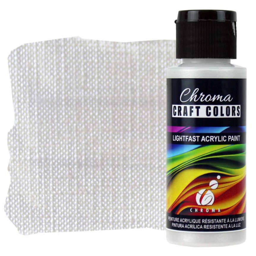 Chroma Acrylic Craft Paint - Glistening Snow (Metallic), 2oz Bottle