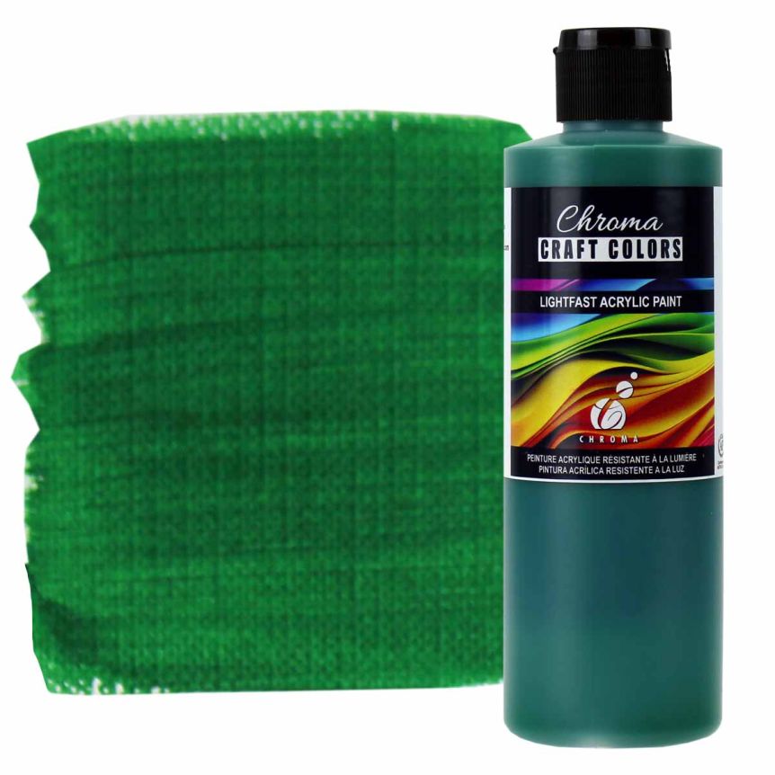 Chroma Acrylic Craft Paint - Green With Envy, 8.4oz Bottle