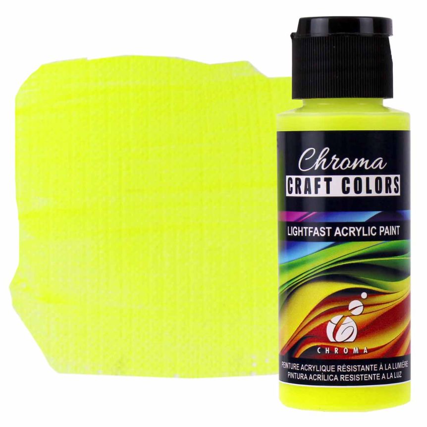 Chroma Acrylic Craft Paint - Lightning Bug (Neon), 2oz Bottle