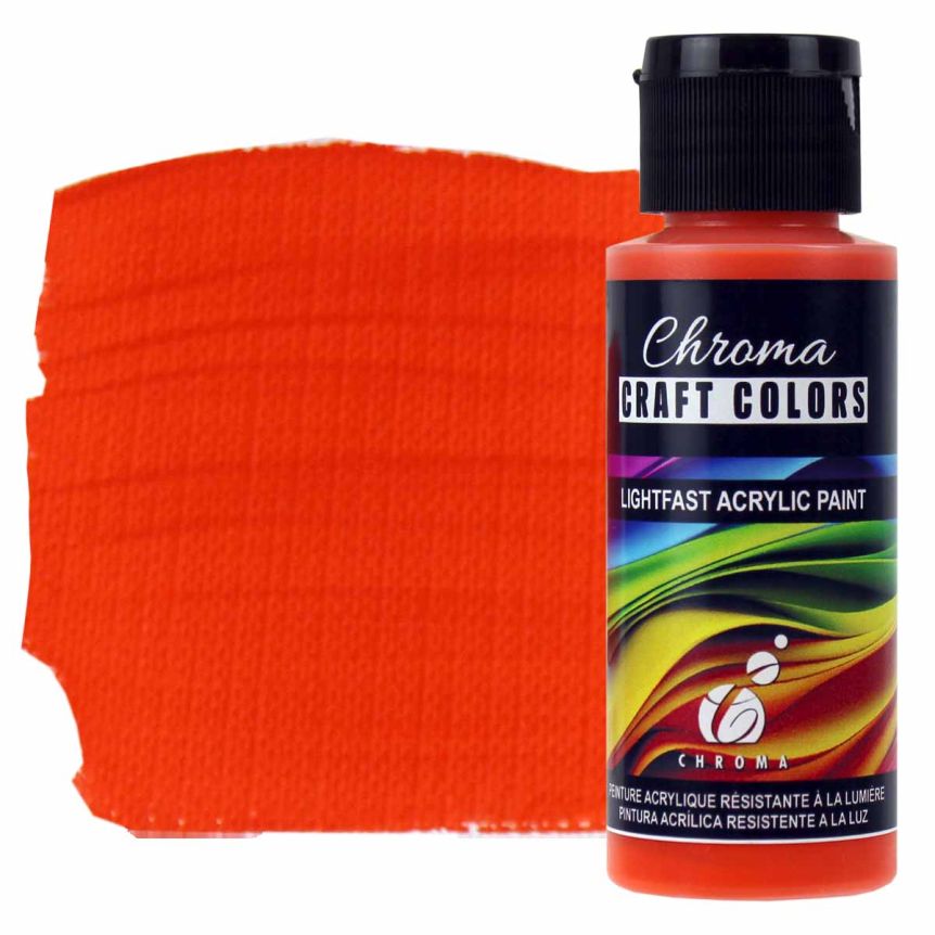 Chroma Acrylic Craft Paint - Mandarin Orange, 2oz Bottle