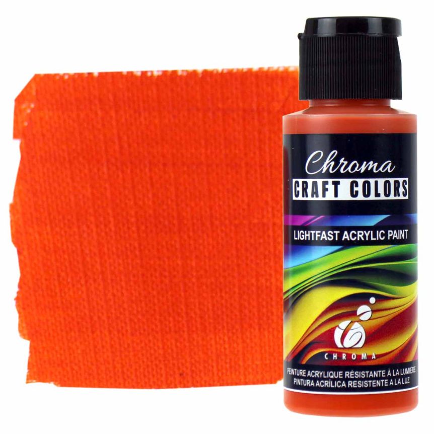 Chroma Acrylic Craft Paint Orange Poppy, 2oz Bottle Jerry's Artarama