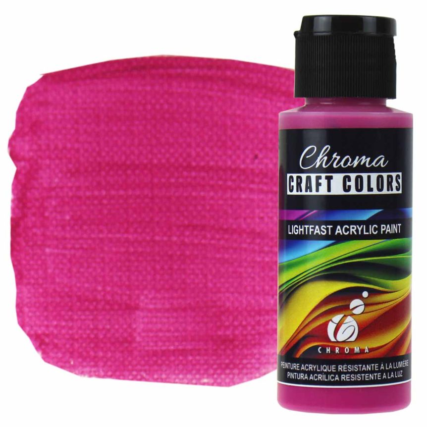 Chroma Acrylic Craft Paint - Pretty In Pink, 2oz Bottle