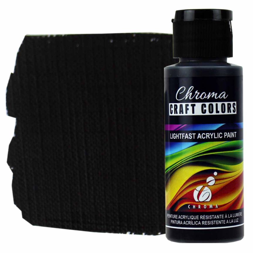 Chroma Acrylic Craft Paint - Raven, 2oz Bottle