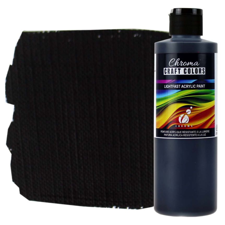 Chroma Acrylic Craft Paint - Raven, 8.4oz Bottle