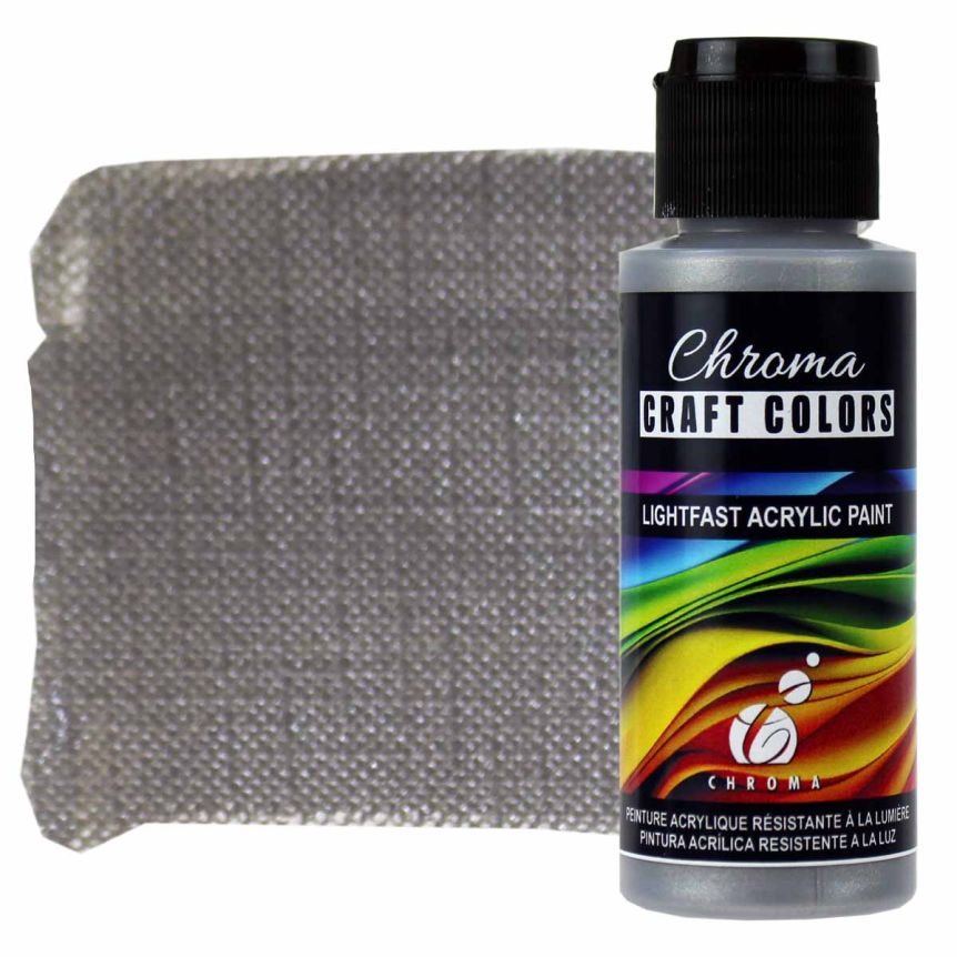 Chroma Acrylic Craft Paint - Silver Moon Dust (Metallic), 2oz Bottle