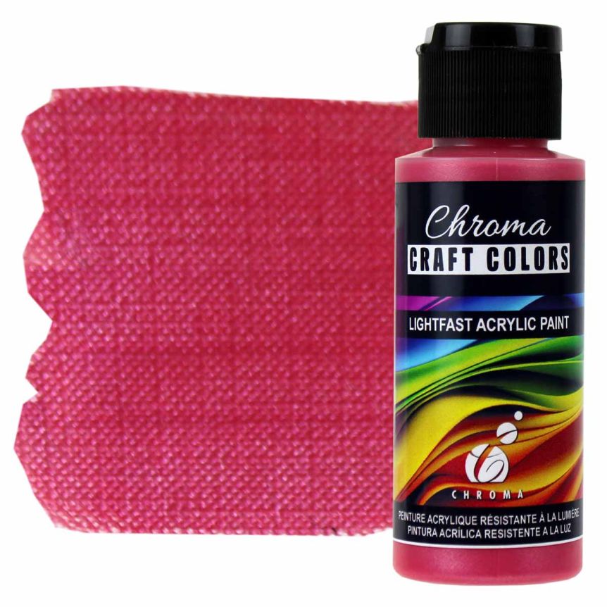 Chroma Acrylic Craft Paint - Strawberry Daiquiri (Metallic), 2oz Bottle