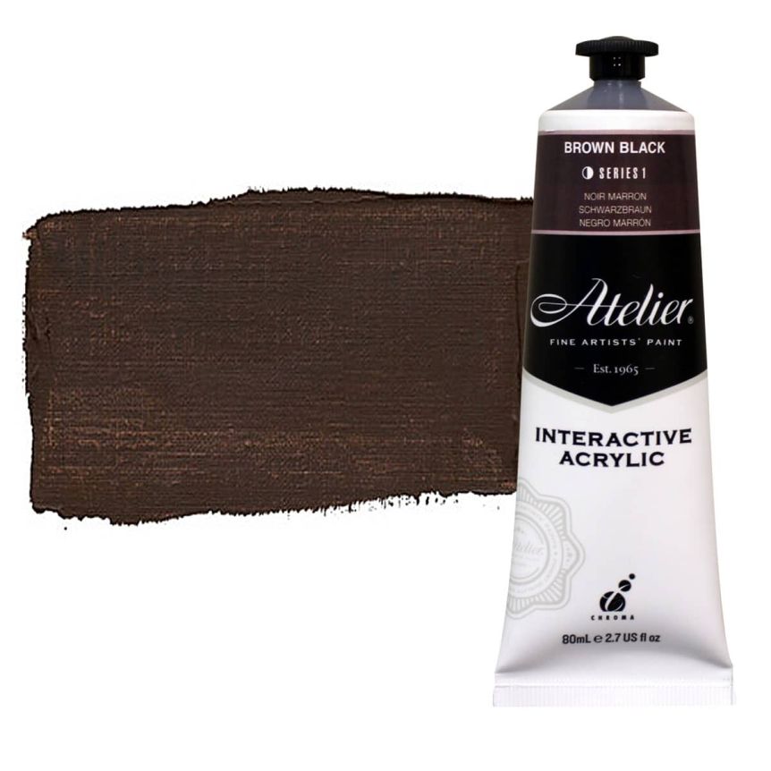 Chroma Atelier Interactive Artists Acrylic Brown Black 80 ml