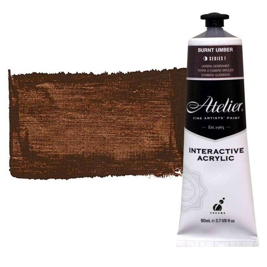 Chroma Atelier Interactive Artists Acrylic Burnt Umber 80 ml 