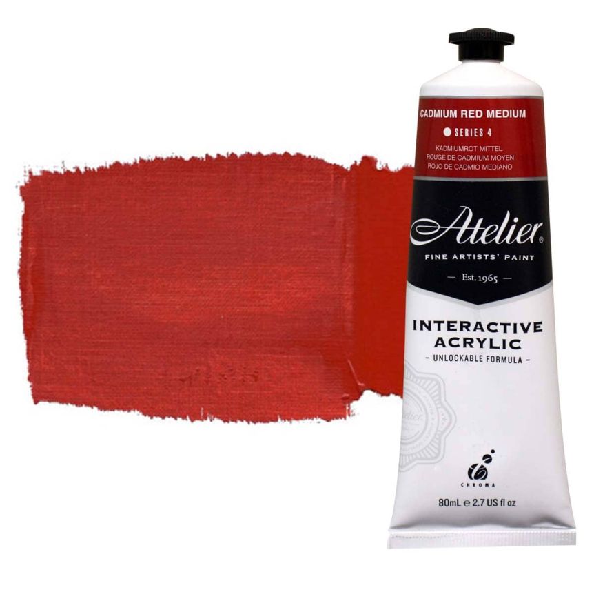 Chroma Atelier Interactive Artists Acrylic Cadmium Red Medium 80 ml 