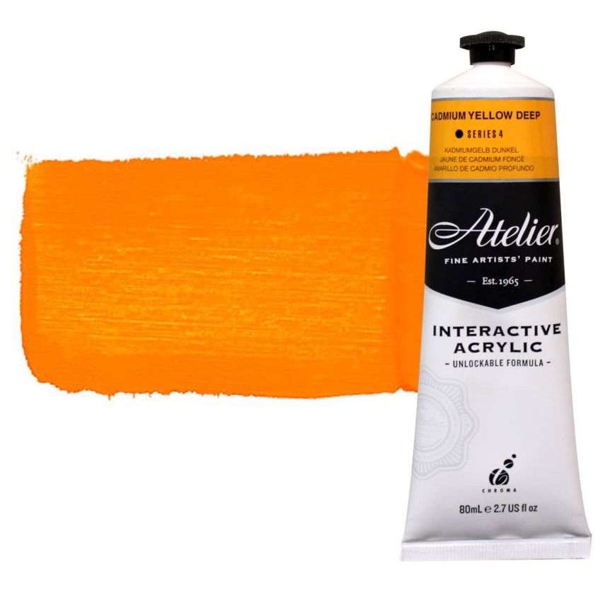 Chroma Atelier Interactive Artists Acrylic Cadmium Yellow Deep 80 ml 