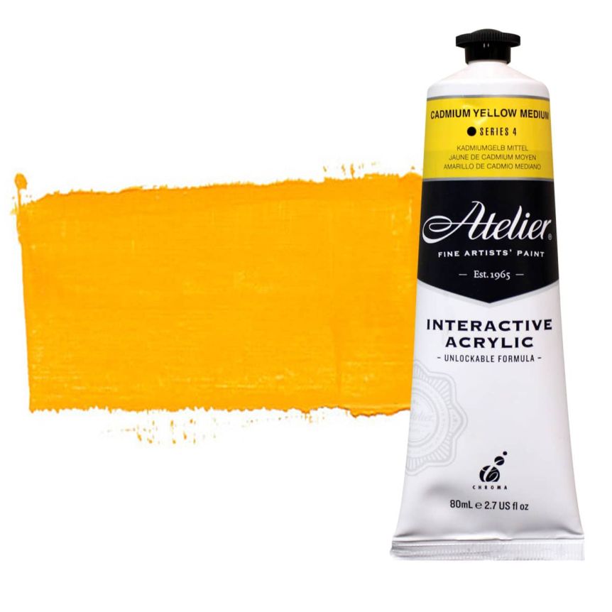 Chroma Atelier Interactive Artists Acrylic Cadmium Yellow Medium 80 ml 