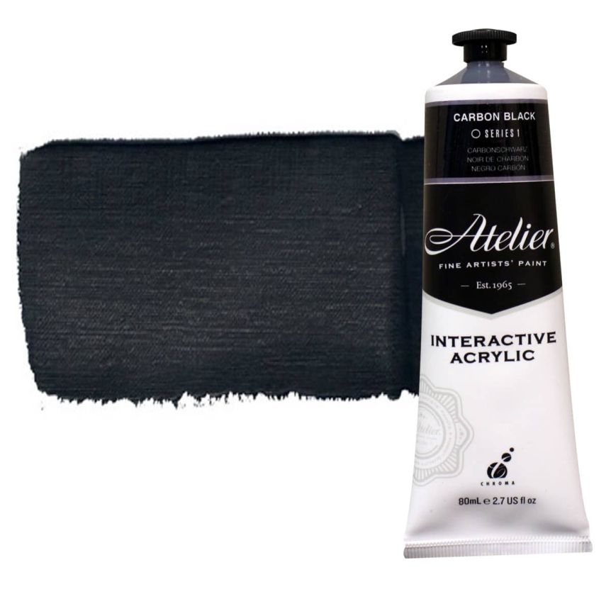 Chroma Atelier Interactive Artists Acrylic Carbon Black 80 ml 