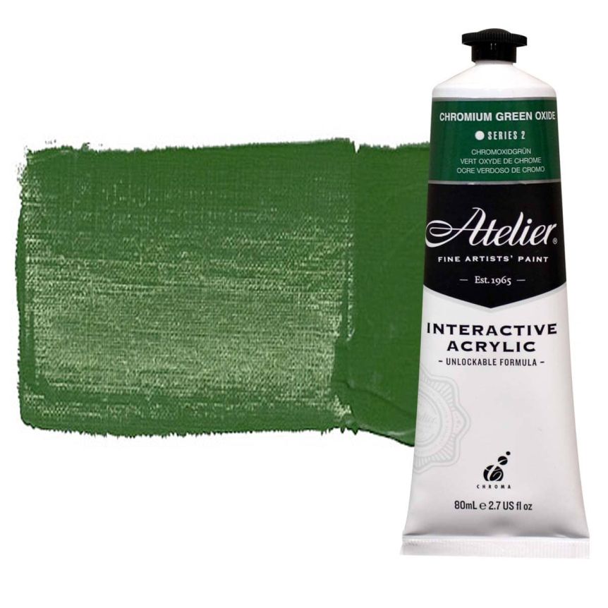 Chroma Atelier Interactive Artists Acrylic Chromium Green Oxide 80 ml