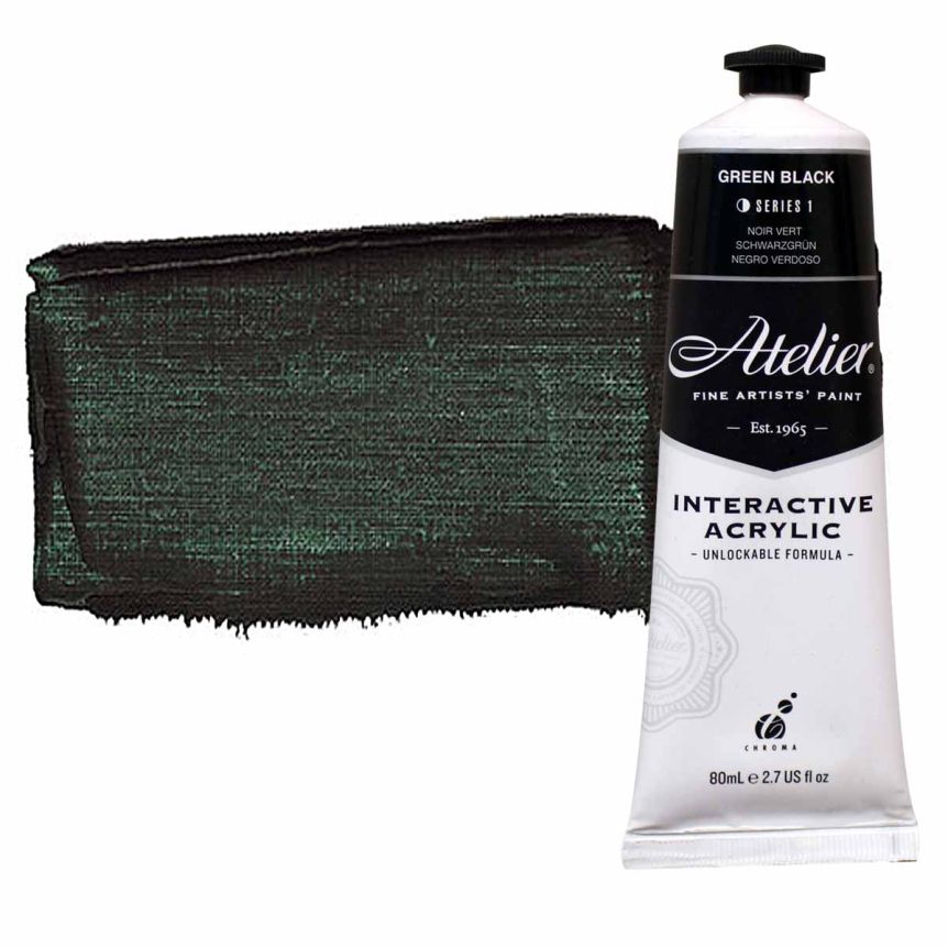 Chroma Atelier Interactive Artists Acrylic Green Black 80 ml