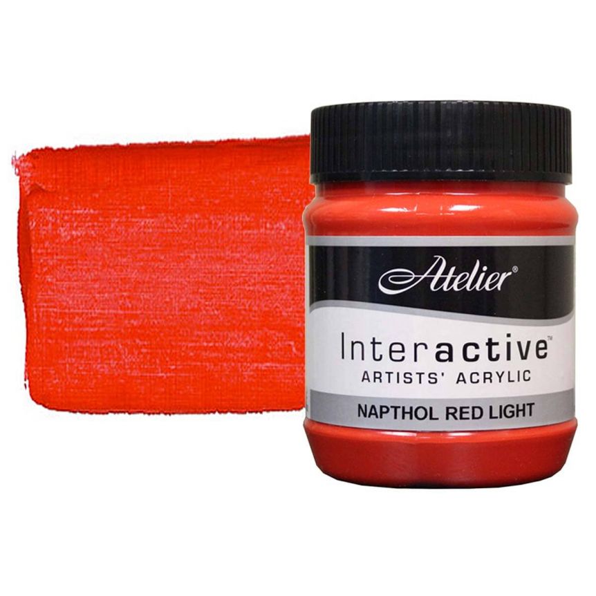 Interactive Professional Acrylic 250 ml Jar - Napthol Red Light