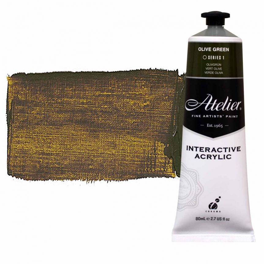 Chroma Atelier Interactive Artists Acrylic Olive Green 80 ml