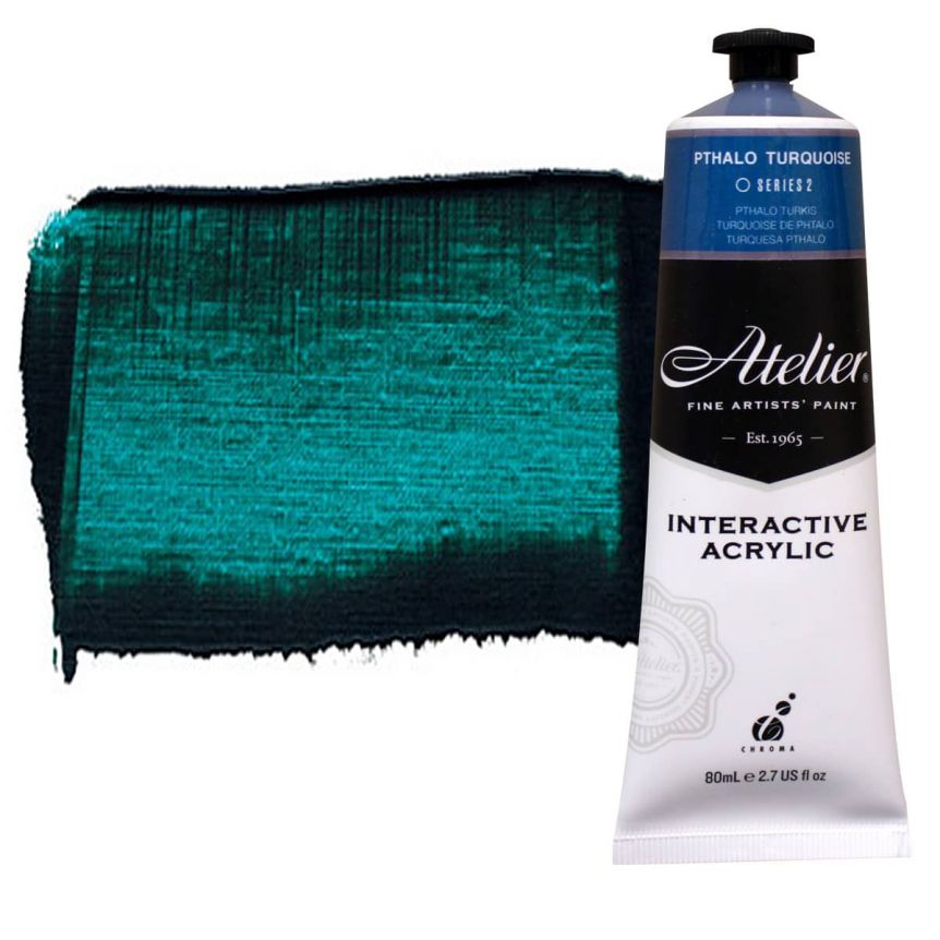 Chroma Atelier Interactive Artists Acrylic Pthalo Turquoise 80 ml