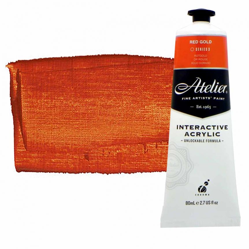 Chroma Atelier Interactive Artists Acrylic Red Gold 80 ml