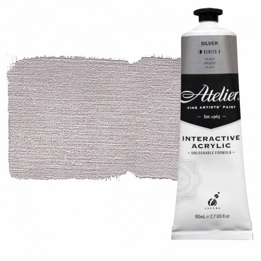 Chroma Atelier Interactive Artists Acrylic Silver 80 ml