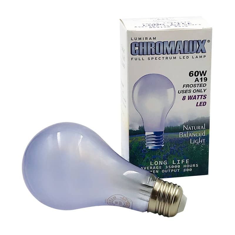 Chromalux LED A19 Standard 8W Frosted Bulb Natural White