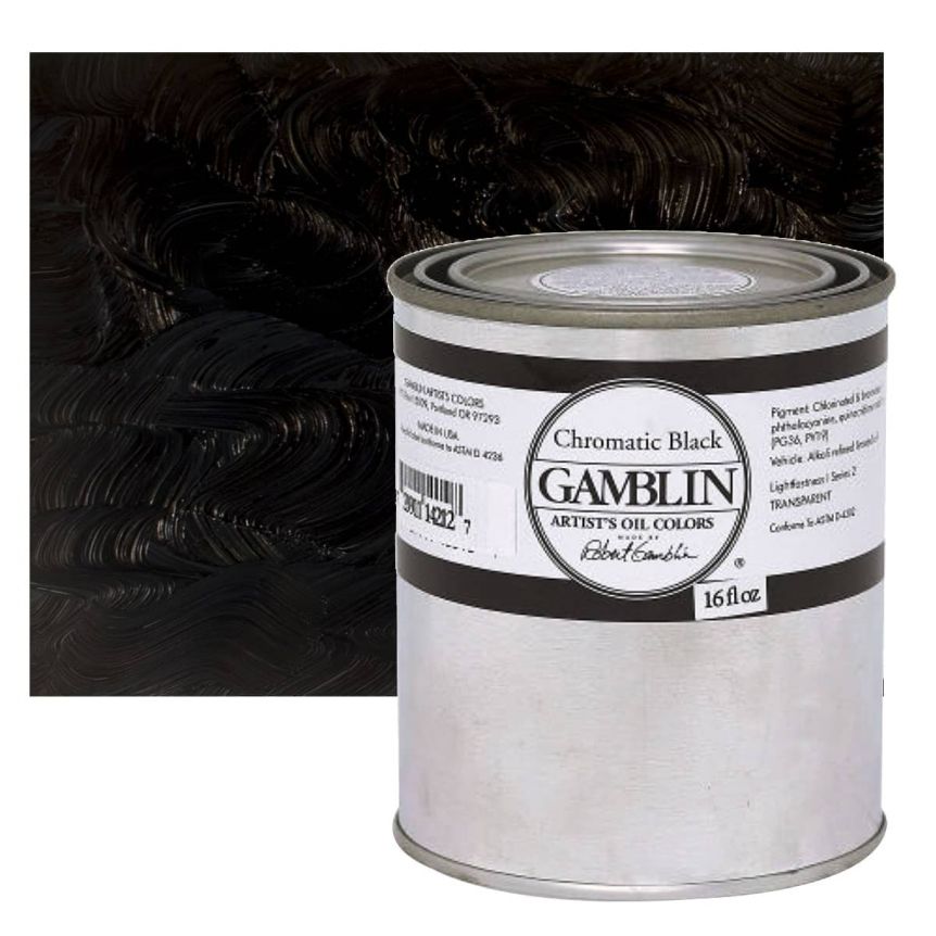 Gamblin Artists Oil - Chromatic Black, 16oz Can