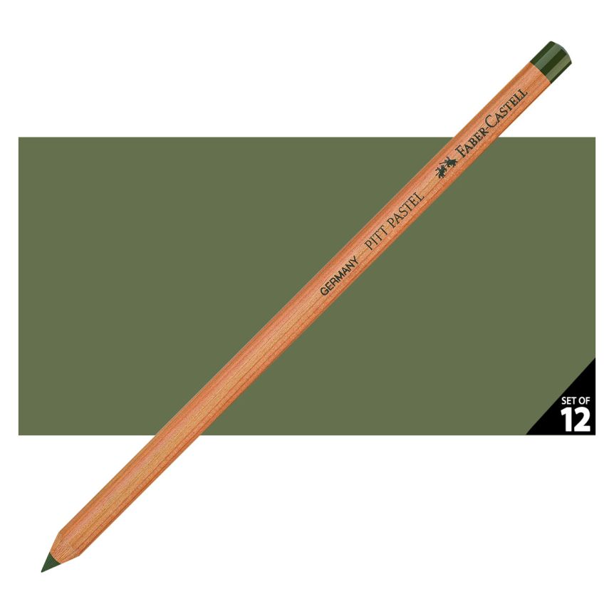 Faber-Castell Pitt Pastel Pencil, No. 174 - Chrome Green Opaque (Box of 12)