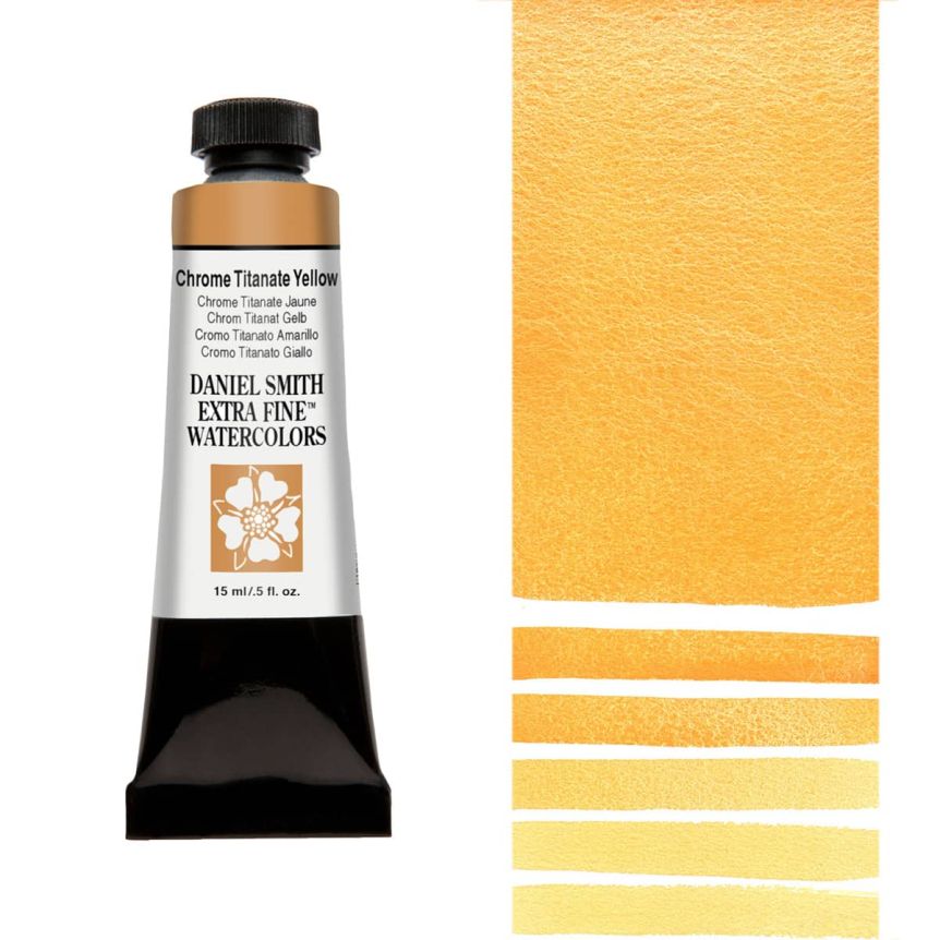 Daniel Smith Extra Fine Watercolor - Chrome Titanate Yellow, 15ml Tube