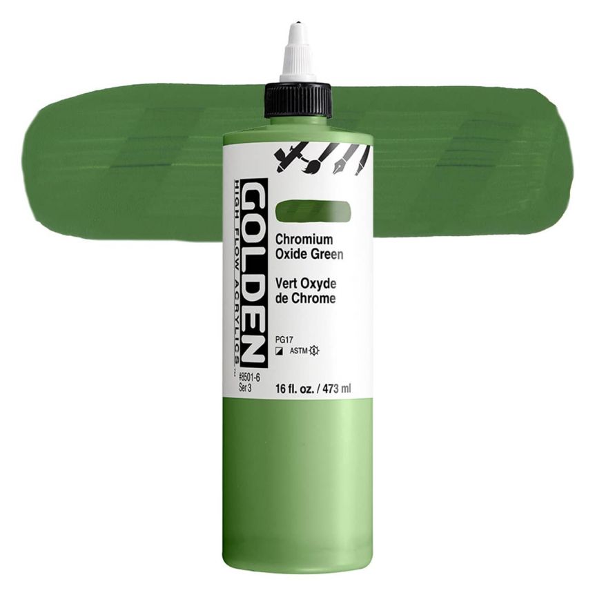 Golden High Flow Acrylic - Chromium Oxide Green, 16oz Bottle