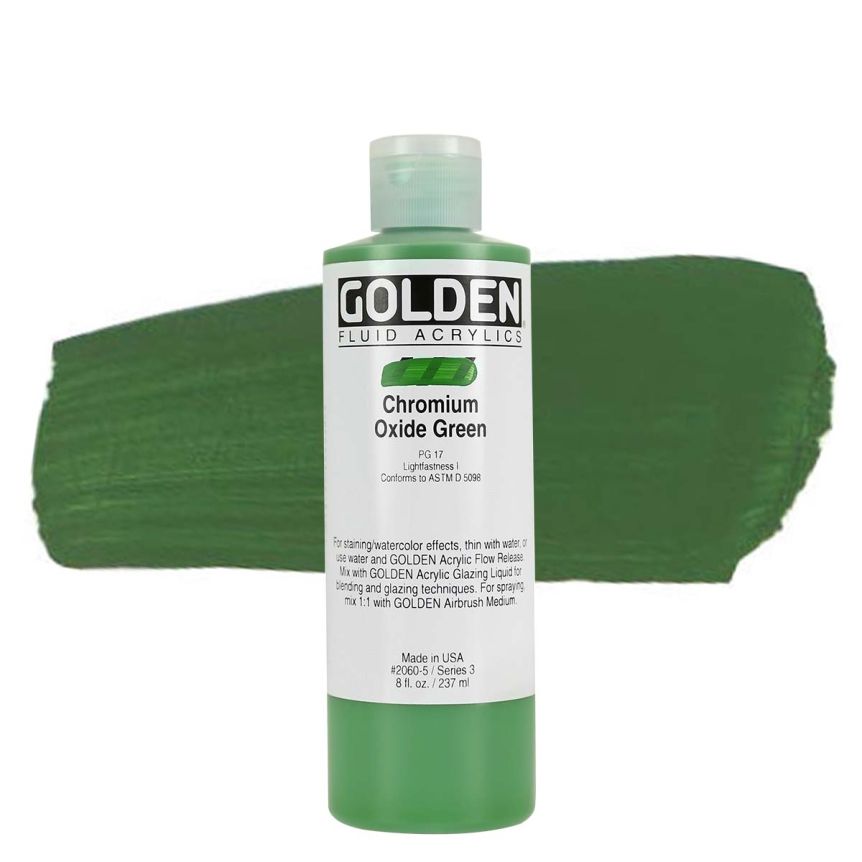 GOLDEN Fluid Acrylics Chromium Oxide Green, 8oz