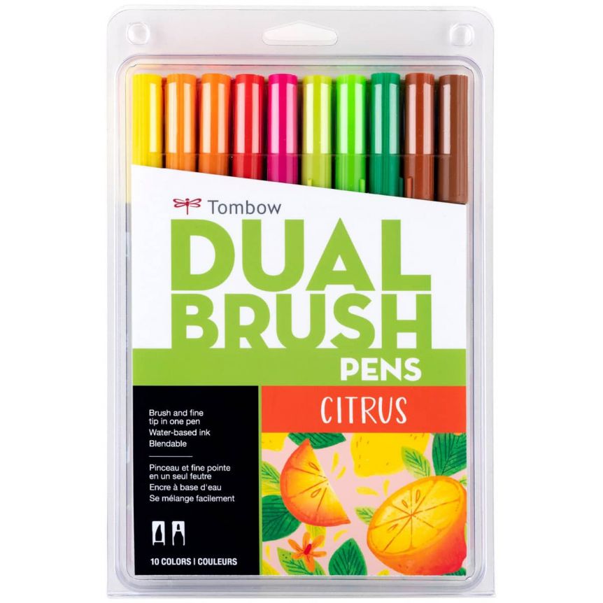 Tombow 10ct Dual Brush Pen Art Markers - Citrus : Target