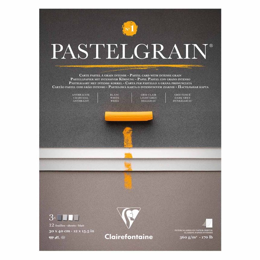 Pastelgrain Pad - Grey Shades, 30 x 40 cm (12 Sheets)