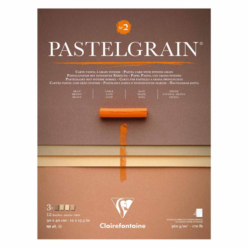 Pastelgrain Pad - Natural Shades, 30 x 40 cm (12 Sheets)