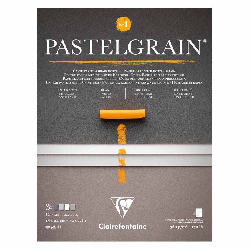 Pastelgrain Pad - Grey Shades, 18 x 24 cm (12 Sheets)