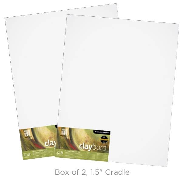 Ampersand Claybord Panel 1-1/2" Cradle - 22" x 28" (Box of 2) | Jerry's