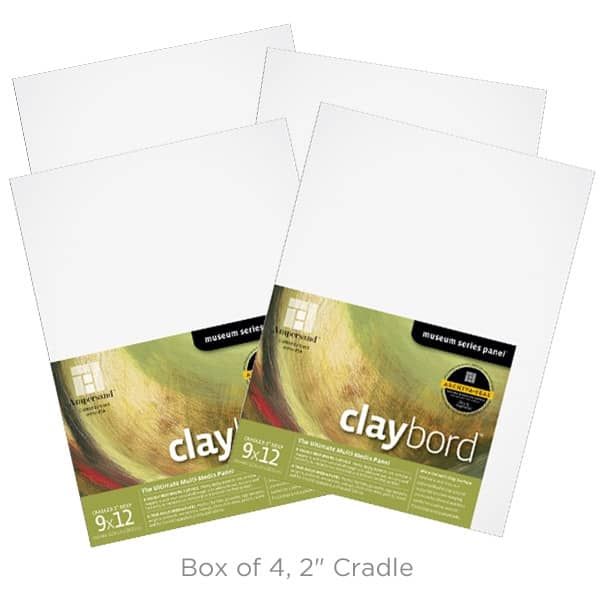 Ampersand Claybord Panel 2" Cradle 9" x 12" (Box of 4) Jerry's Artarama