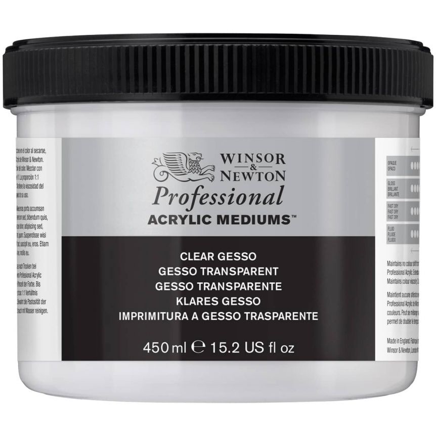 Winsor & Newton Artists Acrylic Mediums And Additives Clear Gesso 450 ml 