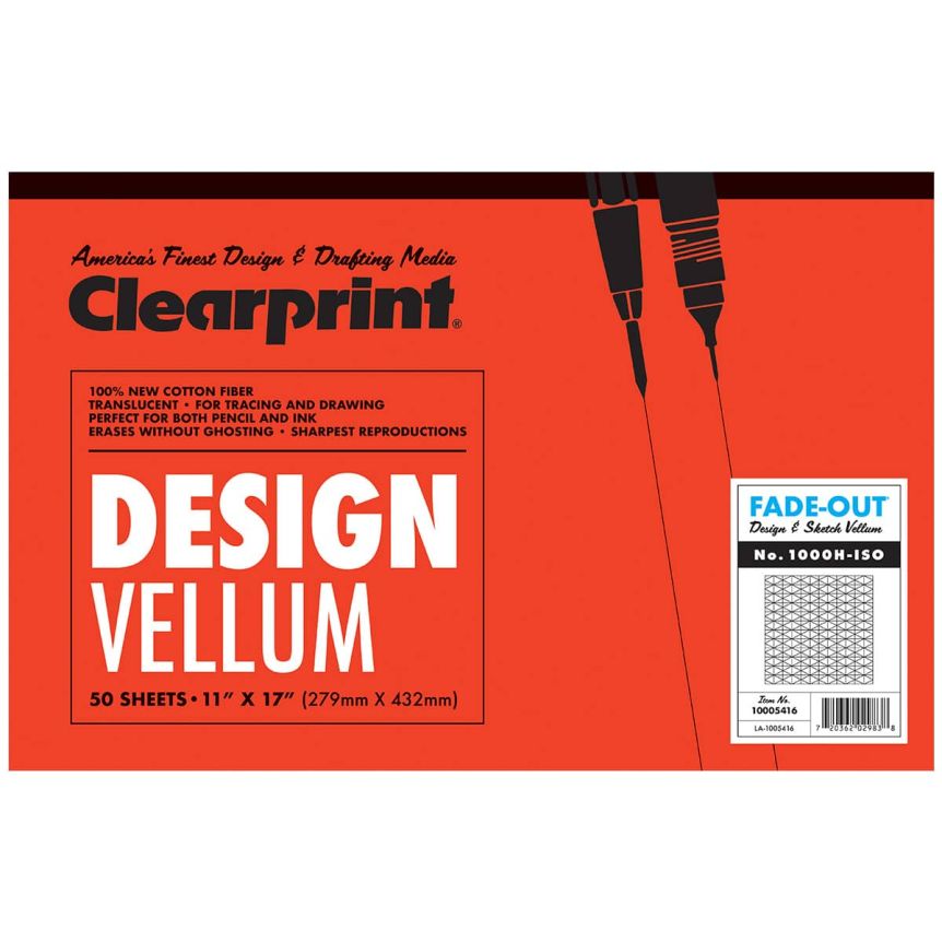 Clearprint 1000H Design Vellum Pads Transparent Isometric Pad 11" x 17"