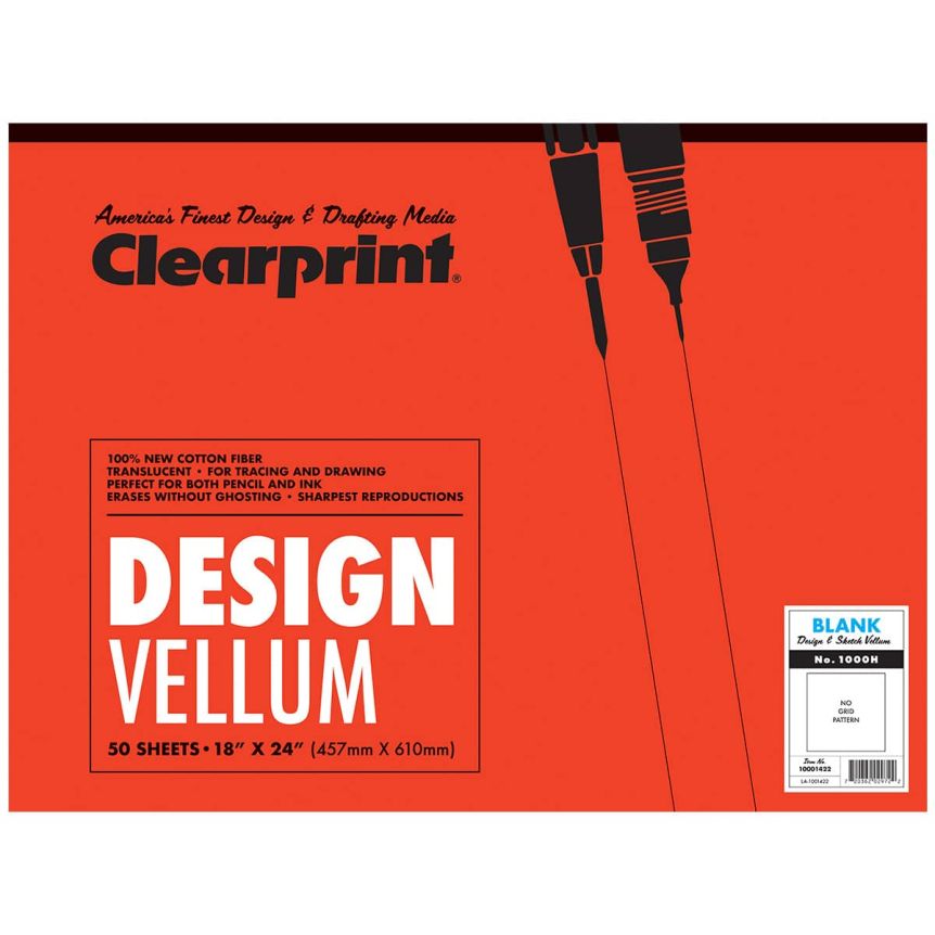 Clearprint 1000H Design Vellum Pads Transparent Plain 18 x 24"
