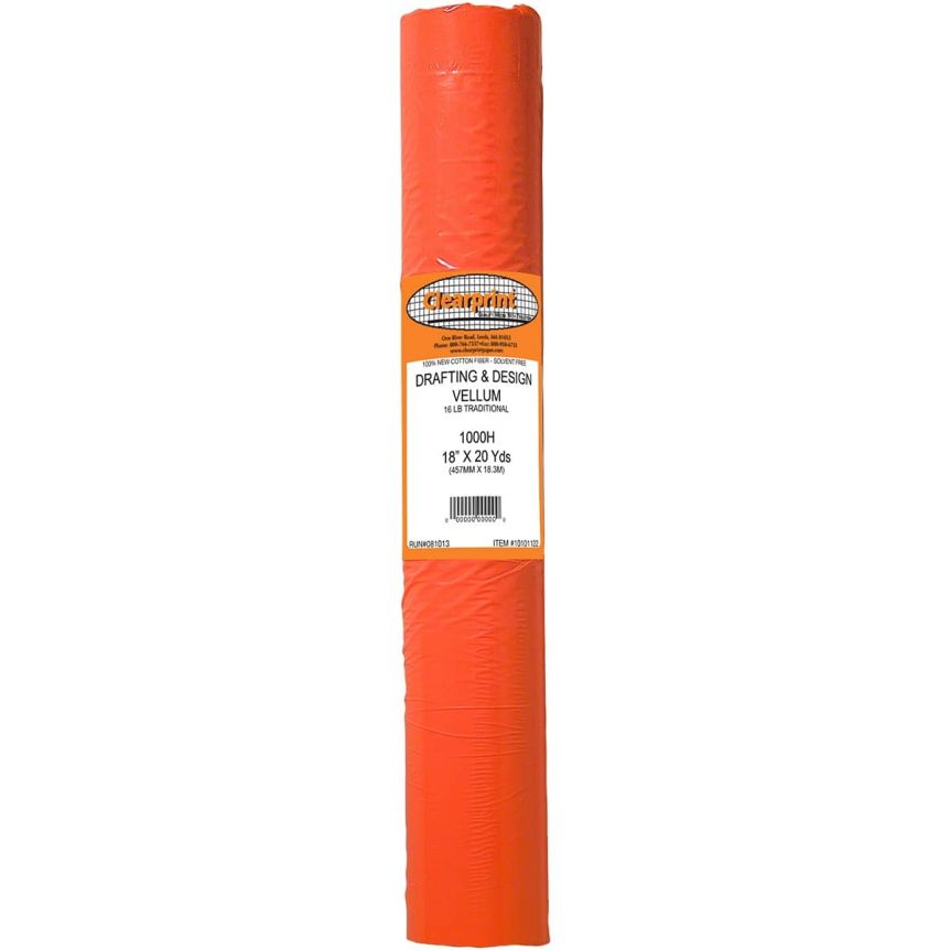 Clearprint 1000H Design Vellum Transparent Plain 18" x 20 yd Roll 